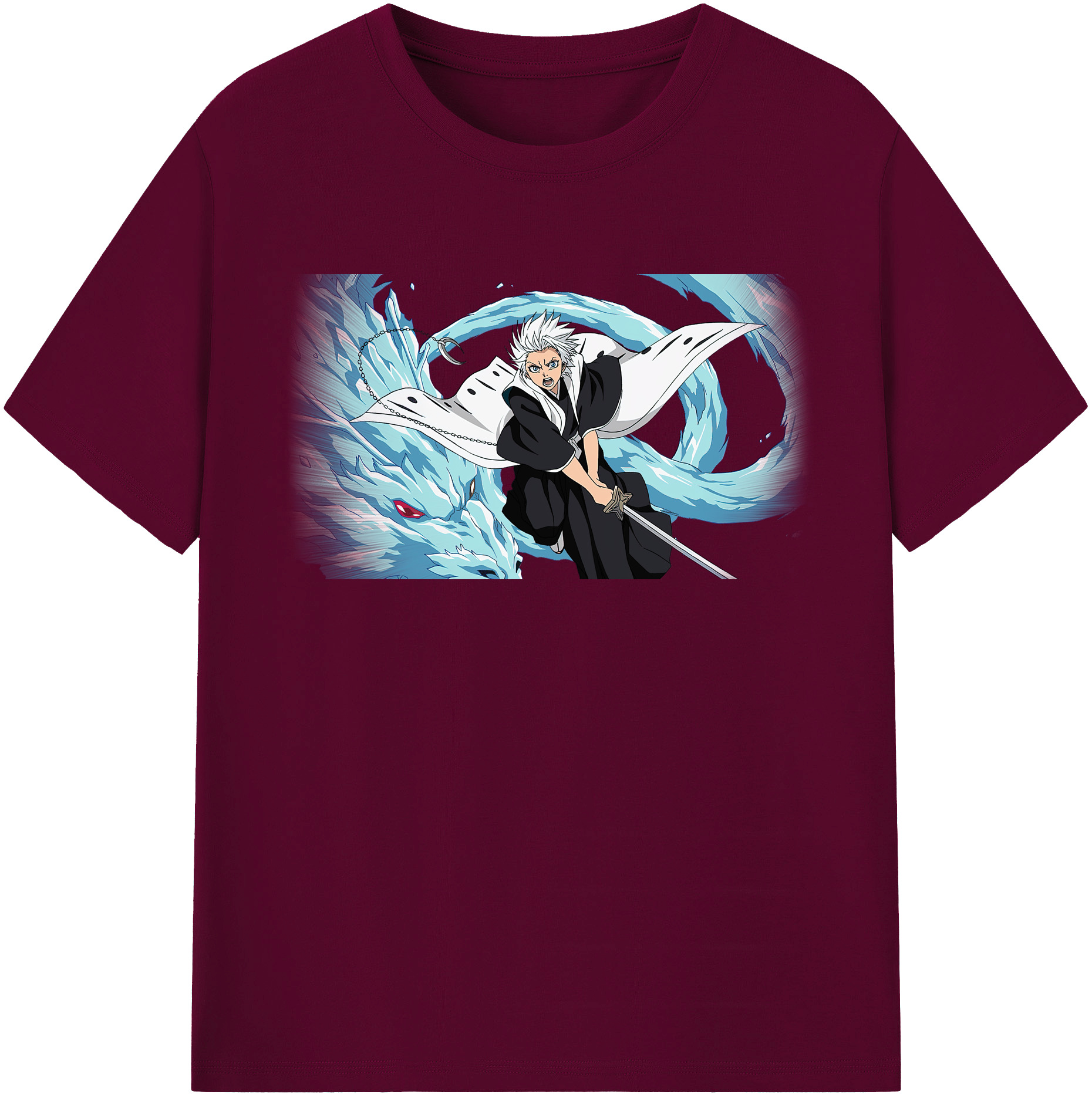 （画像用） ブリーチ 日番谷冬獅郎（ひつがや とうしろう） BLEACH Hitsugaya Toushirou レディースカジュアルプリントTシャツ（綿100％）